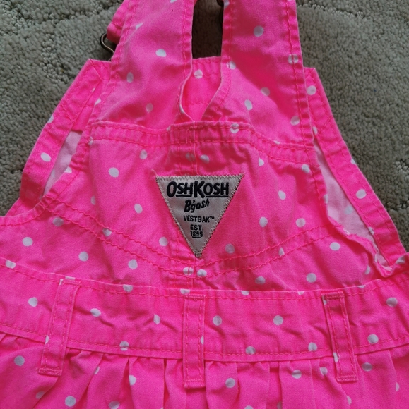 Oshkosh Overall Skirt in a Highlighter Pink 12 months - Picture 6 of 7